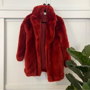 Red fur coat